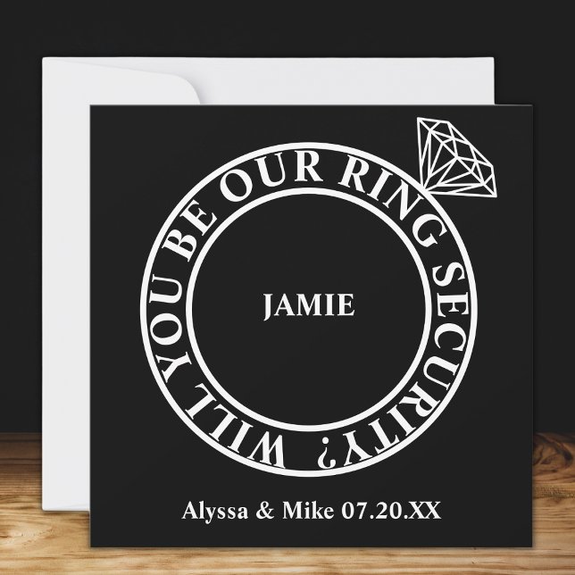 Invitation Serez-Vous Notre Sécurité De Bague / Proposition D (will you be our ring security proposal card diamond ring ring bearer proposal card)