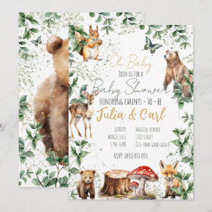 Invitation Série de baby shower en forêt 01 