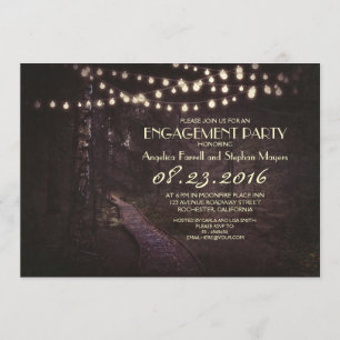 Invitation série de lumières fête d'engagement des arbres rus