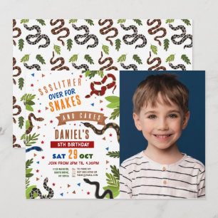 Invitation Serpent Anniversaire Fête Reptiles Jungle Photo