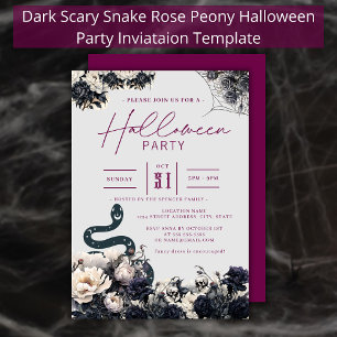 Invitation Serpent Éffrayant foncé Cobweb violet Halloween