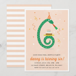 Invitation Serpent et gâteau Fête d'anniversaire Invitation_p