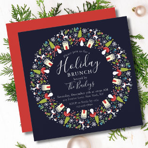 Invitation Serre de Noël Woodland   Brunch de Noël