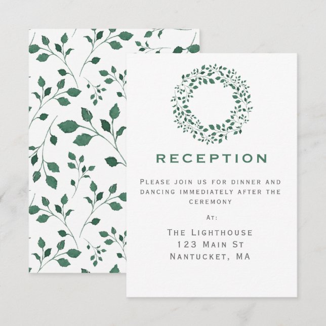 Invitation Serre de verdure rustique | Accueil de mariage (Devant / Derrière)