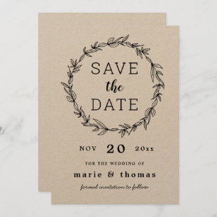 Invitation Serveurs rustiques enregistrer l'invitation de dat