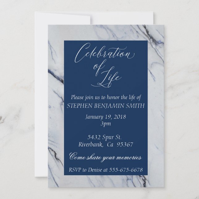Invitation Service commémoratif de la fête de la vie (Devant)