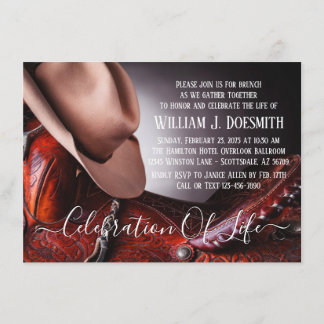 Invitation Service commémoratif funéraire de Cowboy Casquette