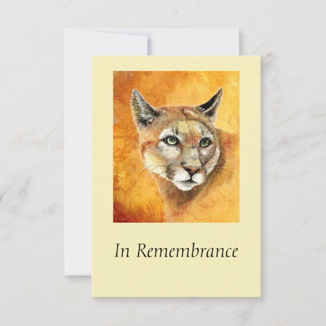 Invitation Service commémoratif personnalisé Cougar Puma Cat (Devant)