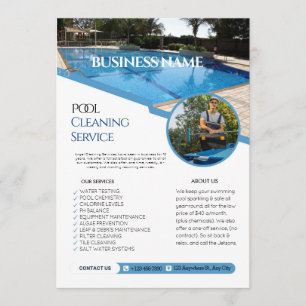 Invitation Service de nettoyage de piscine Circulaire d'affai