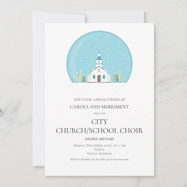 Invitation Service des carols de l'église de Noël (Devant)