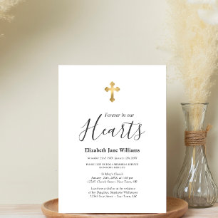 Invitation Service funèbre à jamais dans nos cœurs chrétien
