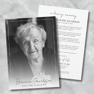 Invitation Service Funèbre Simple et Élégant de Mémoire