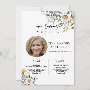 Invitation Service funéraire fleur sauvage Photo