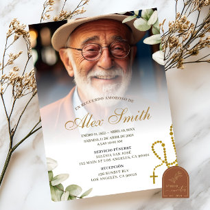 Invitation Service funéraire mémorial de photo de verdure min