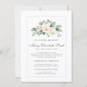 Invitation Service funéraire White Rose
