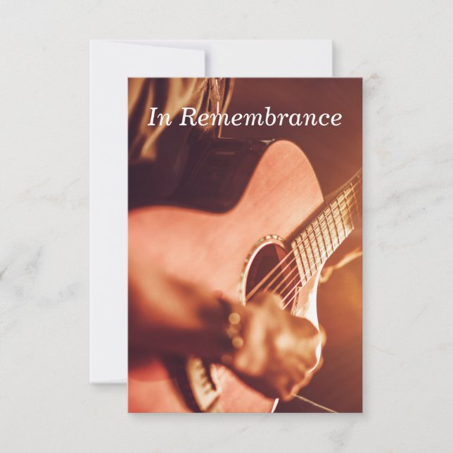 Invitation Service mémorial personnalisé Guitare Player Musiq (Devant)