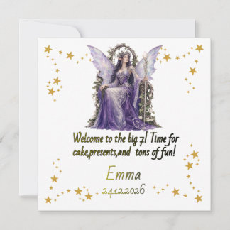 Invitation Serviette de fête d'anniversaire de fée angélique