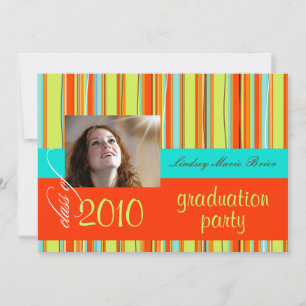 Invitation Serviette de plage fluorescente/orange/citron vert