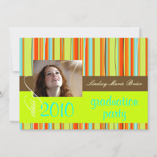 Invitation Serviette de plage fluorescente/orange/citron vert