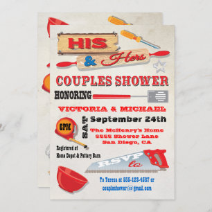 Invitation Ses couples et ses amis Outils Cuisine Douche Invi