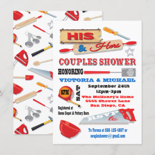 Invitation Ses et ses couples Outils Cuisine Douche Invitatio