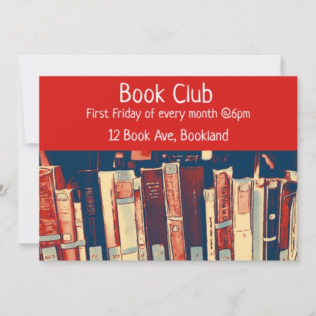 Invitation Session de livre de groupe de Bookclub (Devant)