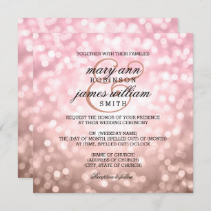 Invitation S'est levé rougissent mariage rose d'été de