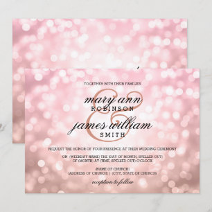 Invitation S'est levé rougissent mariage rose d'été de