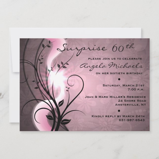 Invitation S'est levée l'invitation de fête d'anniversaire de (Devant)