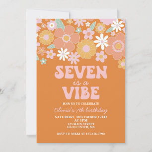 Invitation Seven est une vibe Super Retro Floral 7e anniversa