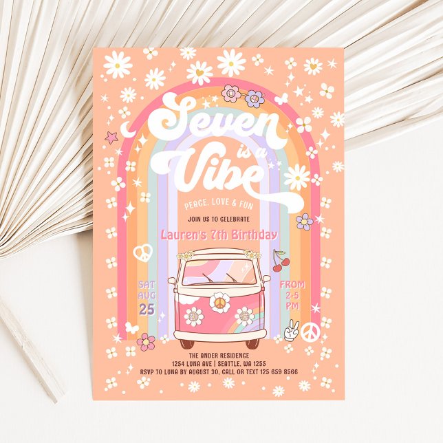 Invitation SEVEN est une Vibe Super Van Hippie 7e anniversair (Créateur téléchargé)