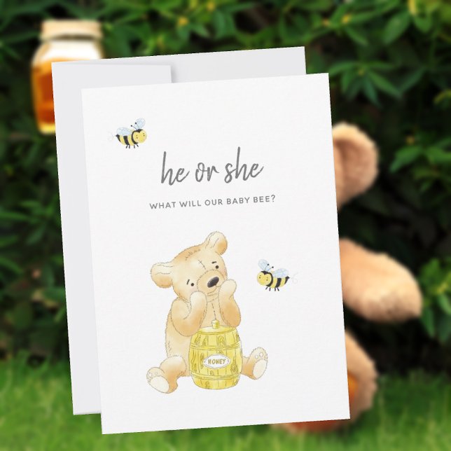 Invitation Sexe Révéler Douche Teddy Ours Miel Bee (Créateur téléchargé)