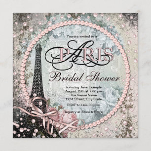 Invitation Shab Chic Paris Enterrement de Vie de Jeune Fille