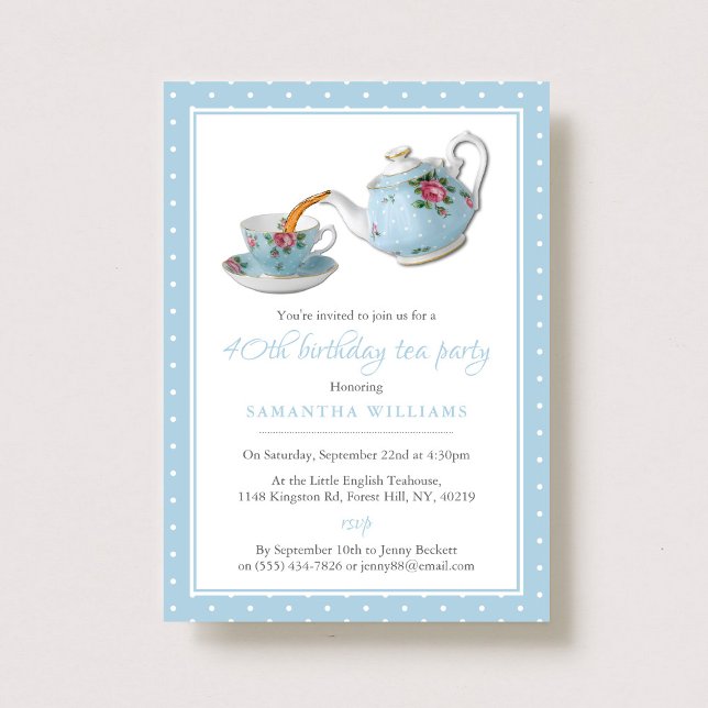 Invitation Shabby Chic Annithday Tea Party (Créateur téléchargé)