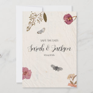 Invitation Shabby Chic Mariage Pressé Fleurs