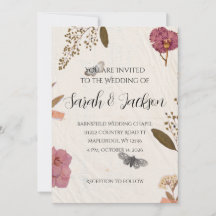 Shabby Chic Mariage Pressé Fleurs Mariage Invitati