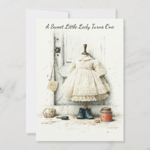 Invitation Shabby Chic Ruffle Robe & Parfum 1er Anniversaire