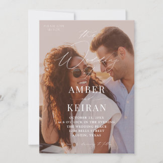 Invitation Shades - Mariage photo baisé Sun