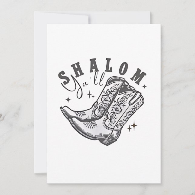 Invitation Shalom à tous Cowboy Hanukka juif de l'Ouest  (Devant)