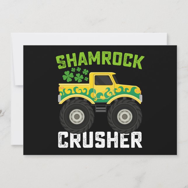 Invitation Shamrock Croiseur Monster Camion St Patrick's Day (Devant)