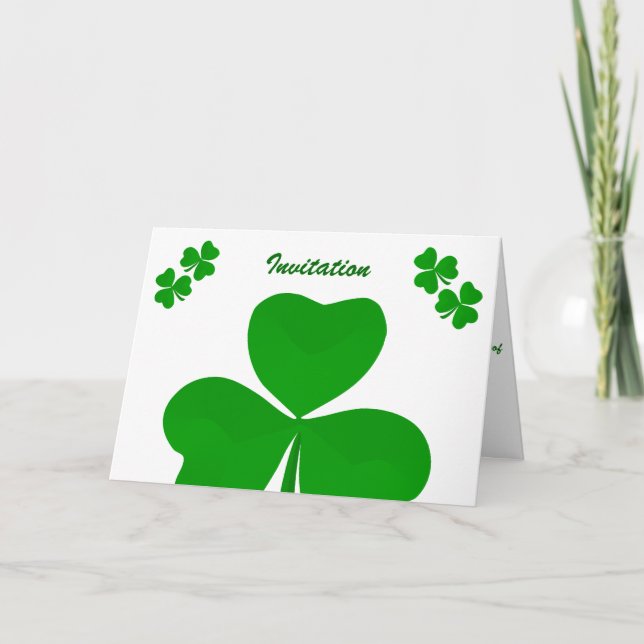 Invitation Shamrock irlandais (Devant)