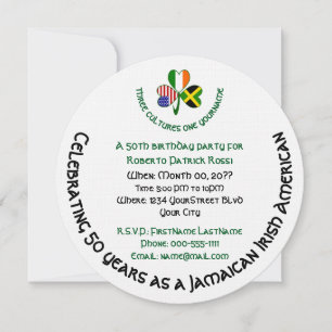 Invitation Shamrock irlandais jamaïcain