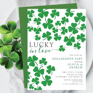 Invitation Shamrock Romance Lucky in Love Fiançailles