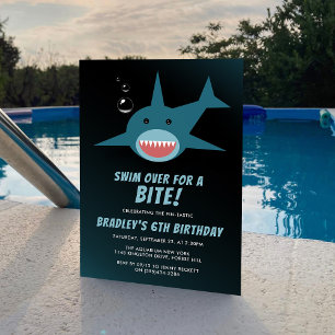 Invitation Shark Bite N'Importe Quel Âge Anniversaire