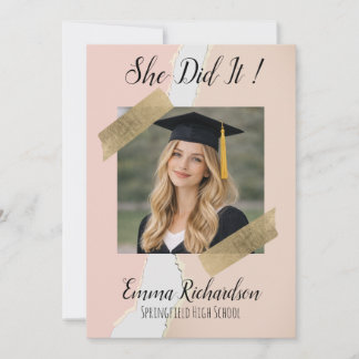 Invitation She Did It photo graduation