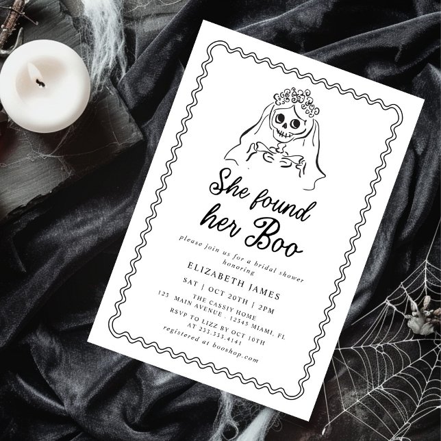 Invitation She Found Her Boo Ghost Floral  Bridal Shower  (Créateur téléchargé)