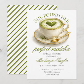Invitation She Found Her Perfect Matcha Bridal Shower 