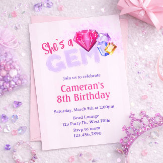Invitation She’s a Gem Birthday  | Gemstone |