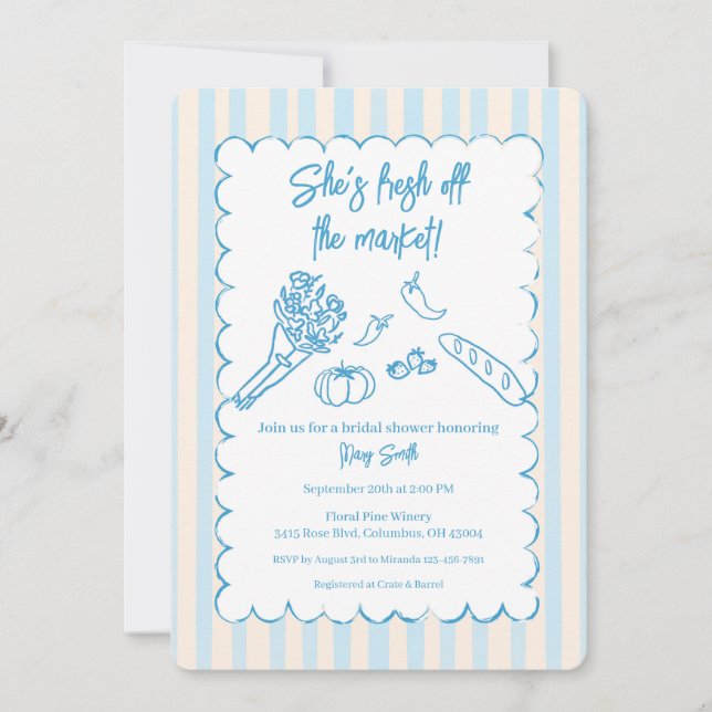 Invitation She’s Fresh Off the Market Bridal Shower  (Devant)