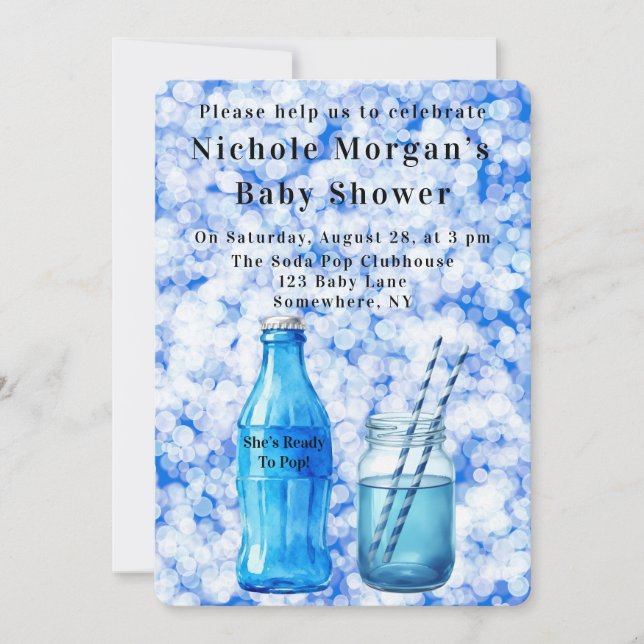 Invitation She’s Ready To Pop Boy Baby Shower (Devant)